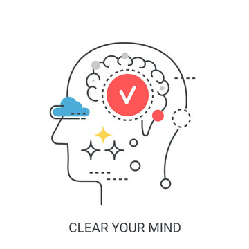 clear your mind vector illustration concept.