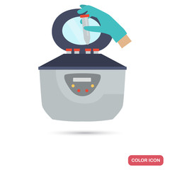 Laboratory centrifuge color flat icon