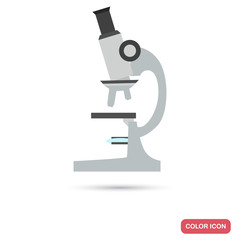 Laboratory microscope color flat icon