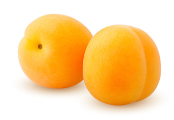 apricot isolated on white background, clipping path, full depth of field