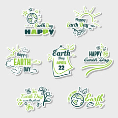 Set Stickers Earth Day