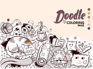Doodle Illustration Home Cosiness