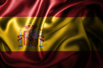 Spain Silk Satin Flag