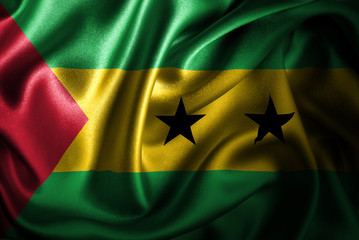 Sao Tome And Principe Silk Satin Flag