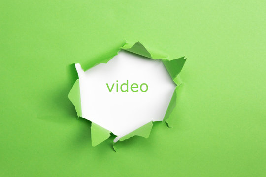 Schrift "video" grün