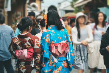 Japanese woman wearing kimono