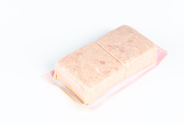 ham in plastic pack.