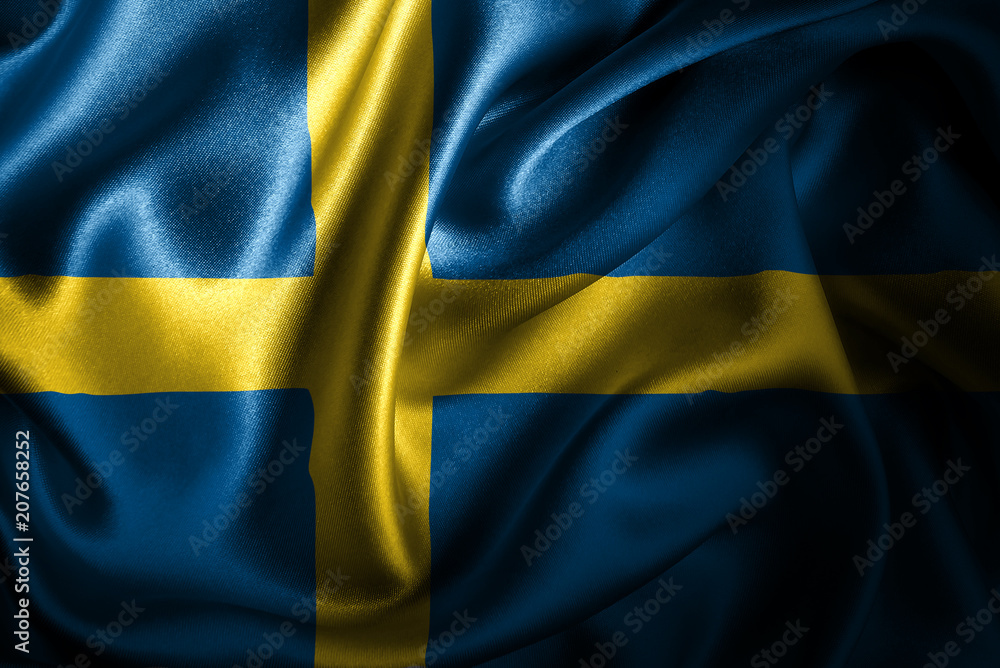 Wall mural sweden silk satin flag