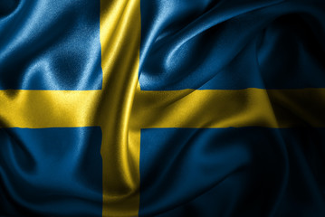 Sweden Silk Satin Flag