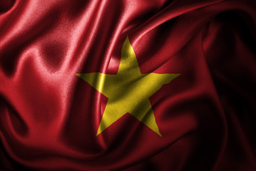 Vietnam Silk Satin Flag