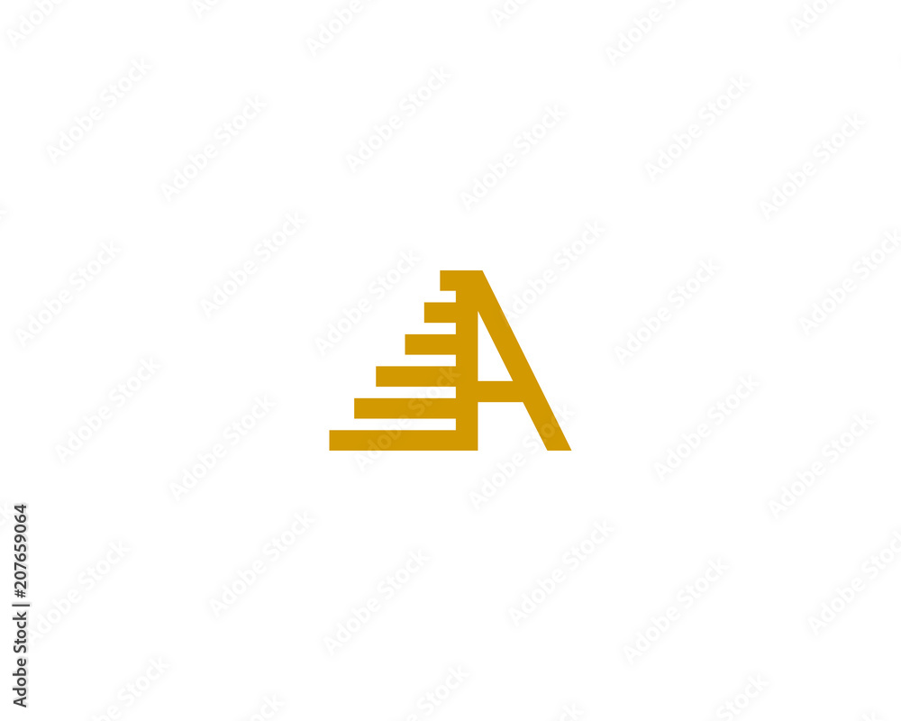 Wall mural a letter stairs logo