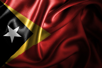 Timor-Leste Silk Satin Flag