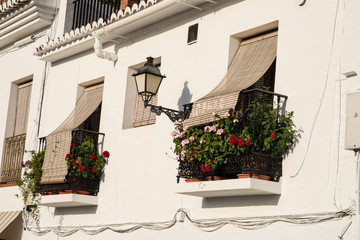 Fototapeta na wymiar Andalusian old town balconies