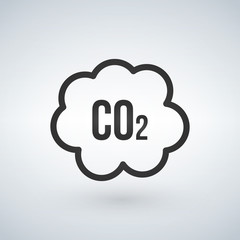 Co2 cloud icon, ecology, clean environment sign, vector illustration isolated on white background.
