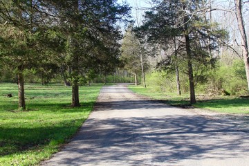 The long rod in the countryside on a sunny day.