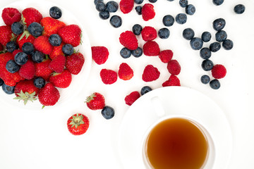 Big Pile of Fresh Berries Isolated on the White Background