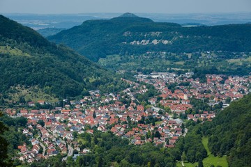 Fototapeta na wymiar Gemeinde Lichtenstein bei Reutlingen auf der Schwäbischen Alb