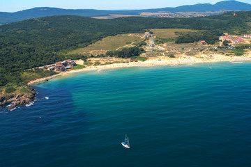 Obraz premium Aerial view of Kavatsite - sand dunes near town of Sozopol , Burgas Region, Bulgaria 
