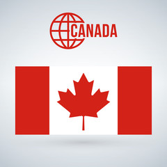 Fototapeta na wymiar Canada flag vector illustration isolated on modern background with shadow.