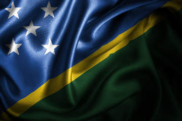 Solomon Islands Silk Satin Flag