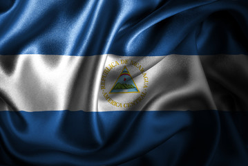 Nicaragua Silk Satin Flag