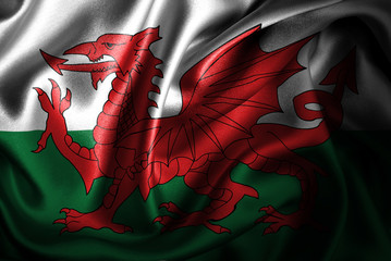 Wales Silk Satin Flag