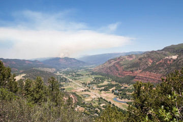 Fototapeta na wymiar The 416 fire in Durango, Colorado on Saturday June 2nd