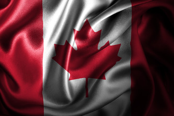 Canada Silk Satin Flag