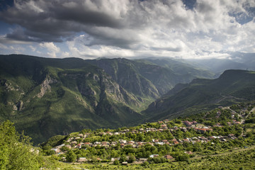 Fototapeta na wymiar Tatev Village in remote Armenia