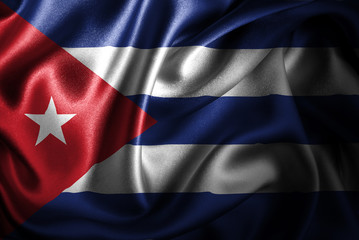 Cuba Silk Satin Flag