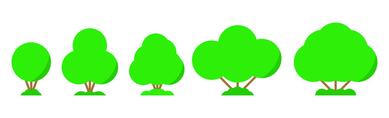 Green bush in flat style, vector