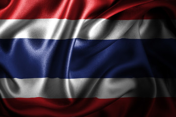 Thailand Silk Satin Flag