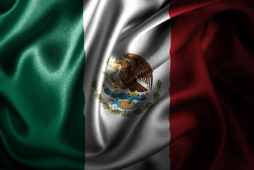 Mexico Silk Satin Flag