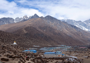 Dingboche village on the way to Everest base camp, Nepal Himalaya