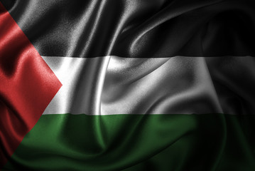 Palestine Silk Satin Flag