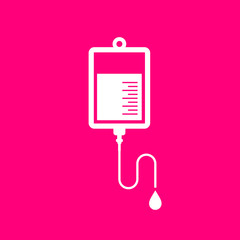 Blood bag vector icon