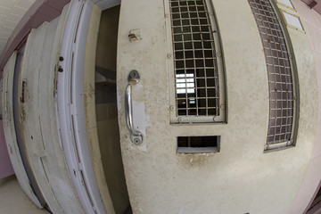 Outside cell door in prison