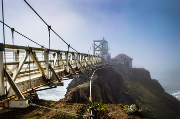 Suspension bridge to lighthouse