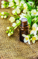 Jasmine essential oil. selective focus. 