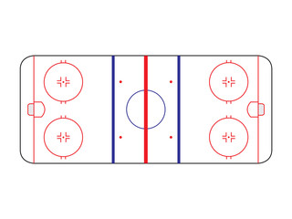 Ice hockey field lines overview illustration