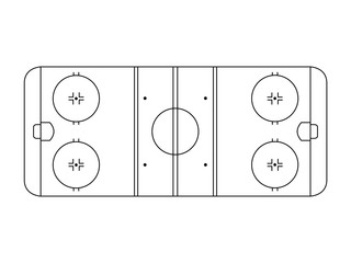 Ice hockey field lines overview vector 