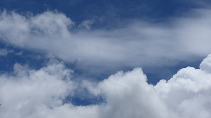 Fototapeta na wymiar White clouds over blue sky