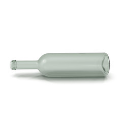 Empty Wine Bottle on white. 3D illustration