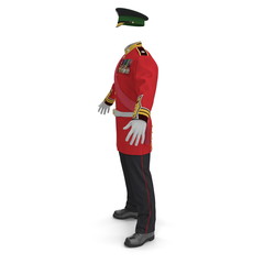 Irish Guard Sergeant Uniform on white. 3D illustration