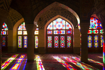 Pink mosque in Shiraz, Iran.