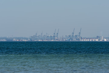 View from Skodshoved Strand and Aarhus. Denmark