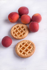 Apricot tarts with apricot fruit 