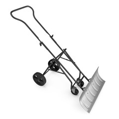 Rolling Snow Shovel on white. 3D illustration