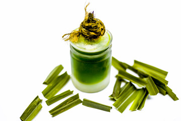 Ayurvedic and floral essence of Lemon grass or East Indian lemon grass or lili chai with its leaves...