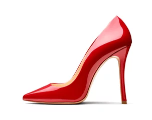 Muurstickers red high heel footwear fashion female style © Lumos sp
